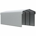 Arrow Storage Products Galvanized Steel Carport, W/ 2-Sided Enclosure, Compact Car Metal Carport Kit, 10'x29'x9', Eggshell CPH102909ECL2